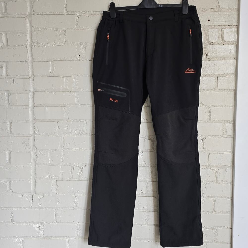 Outdoorsport WRI-TEX Softshell Hiking Pants | Gorpcore |  Black Fleece Lined